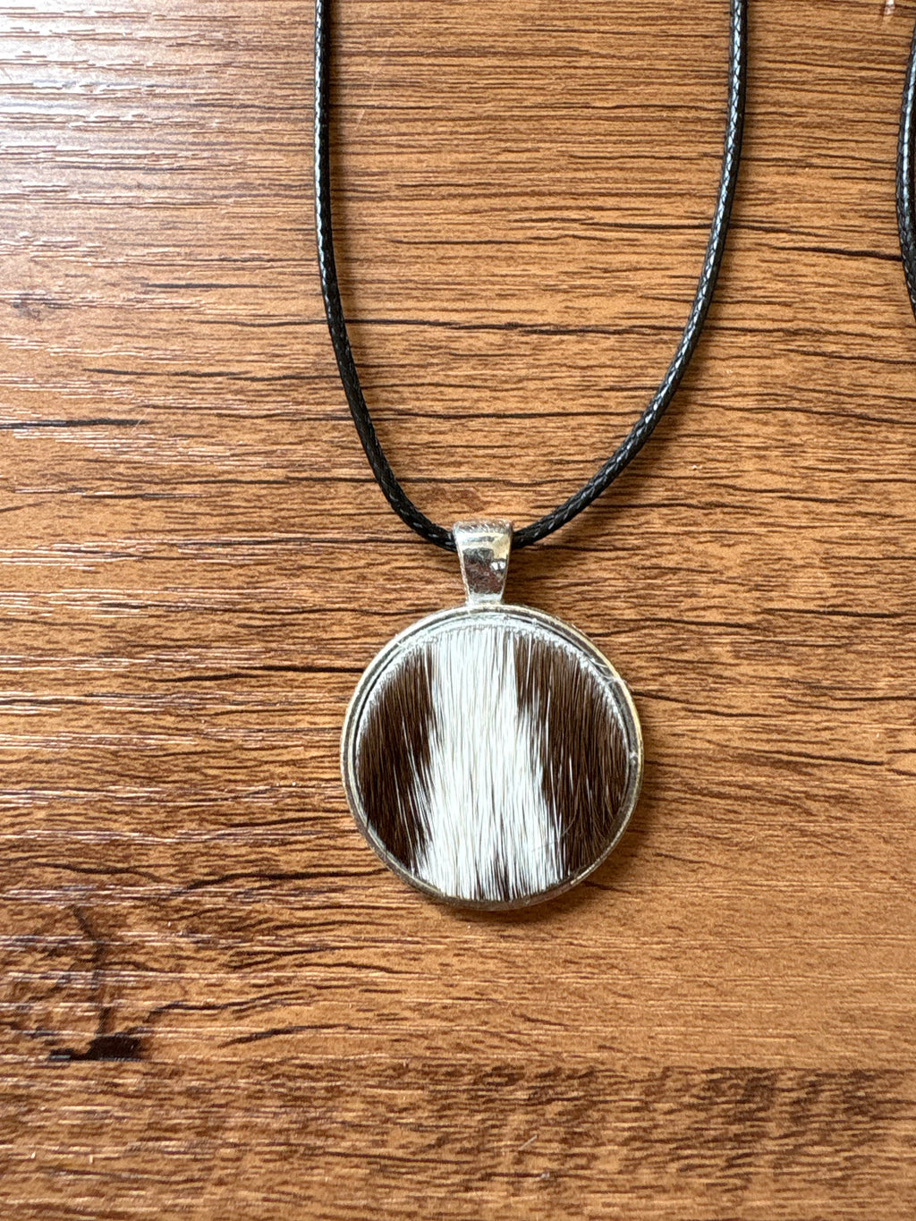 Cowhide necklace