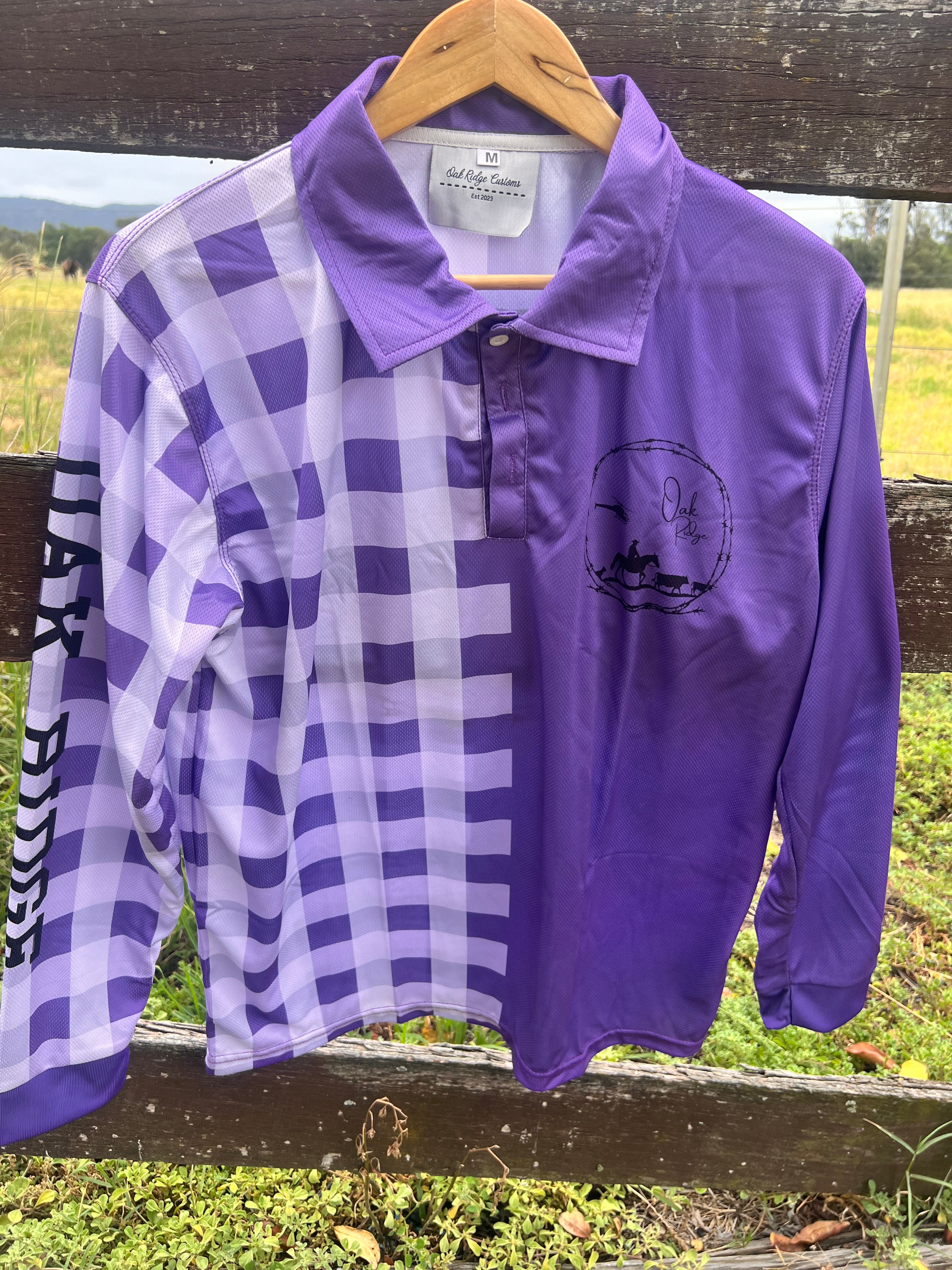 Purple fishing shirt