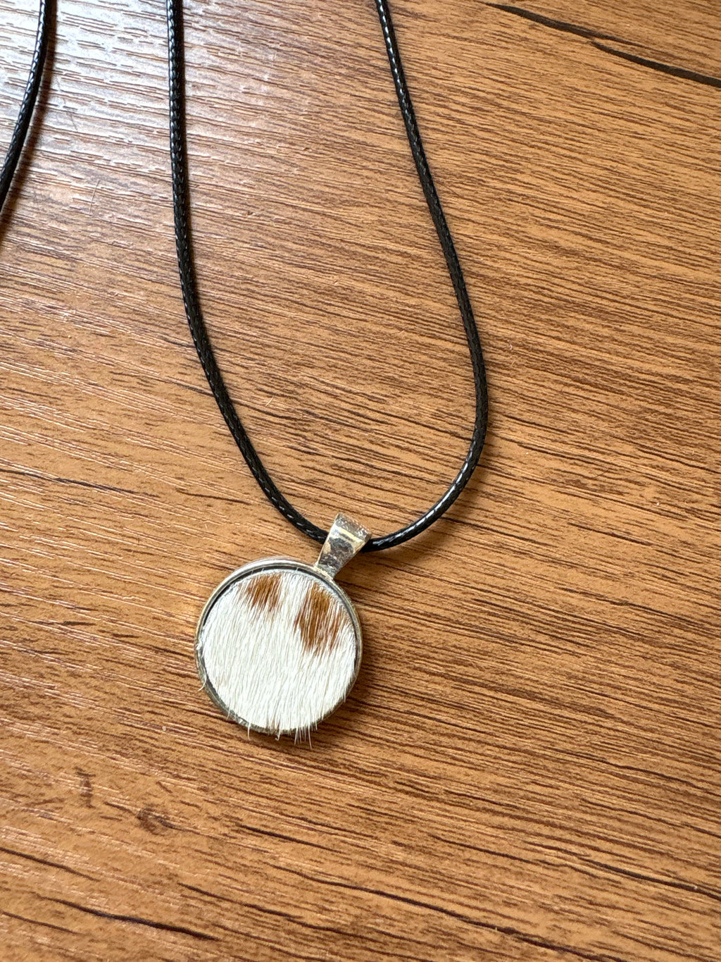 Cowhide necklace
