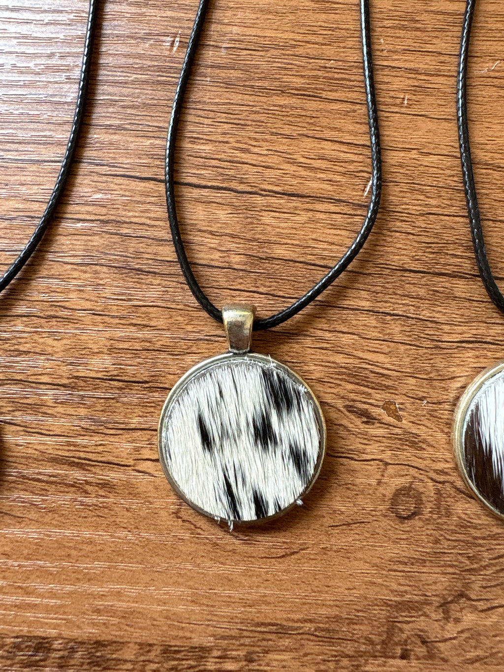 Cowhide necklace