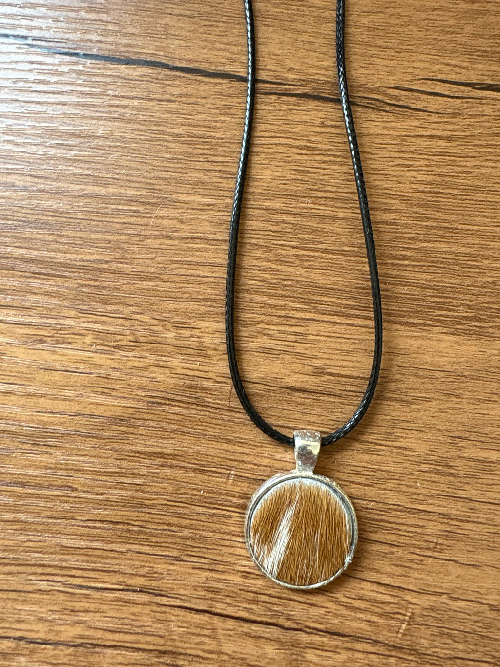 Cowhide necklace