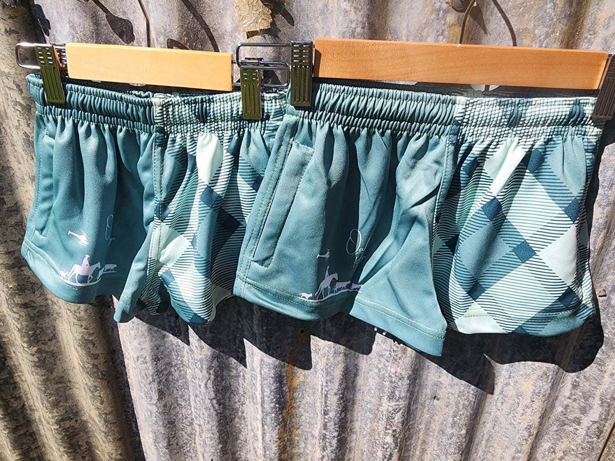 Green Kids Footy Shorts