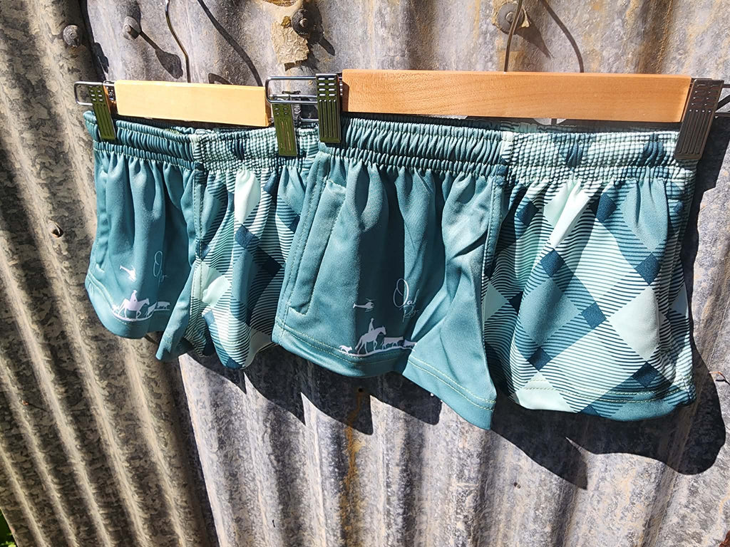 Green Kids Footy Shorts